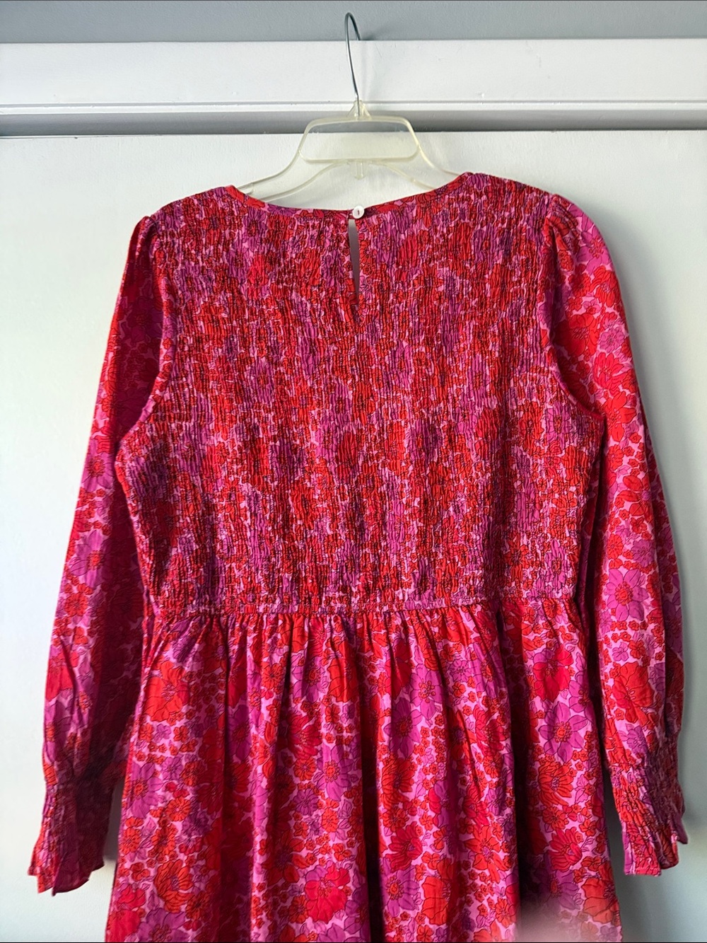 PINK CITY PRINTS Tuckernuck Vintage Poppy Isabel Classic Smocked Block Dress D01 - Picture 5 of 7